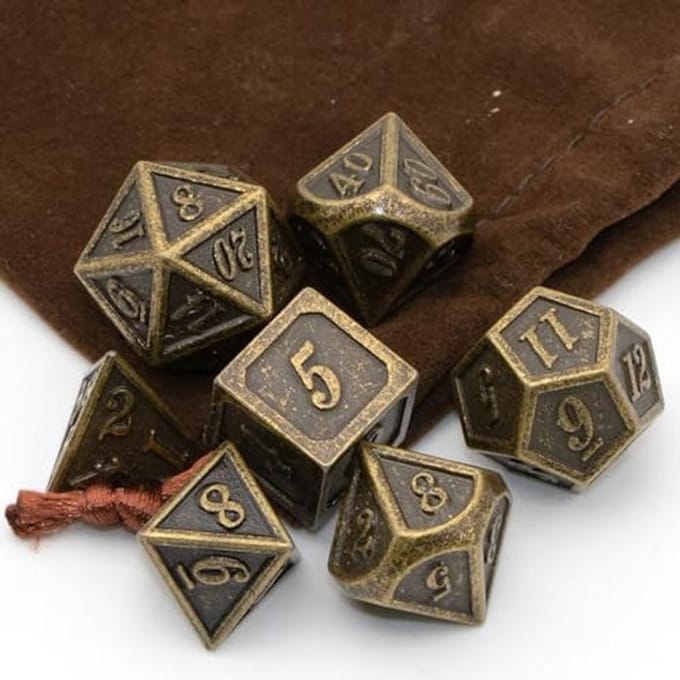 Polyhedral Dungeons & Dragons dobbelstenen set van 7 stuks voor rollenspellen en bordspellen