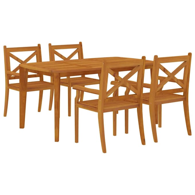 vidaXL - 5-delige - Tuinset - massief - acaciahout