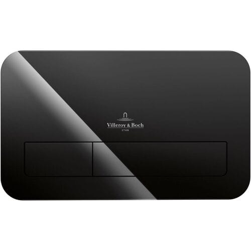 Villeroy en boch Viconnect 2 knops bedieningsplaat glas glossy zwart