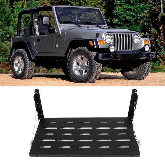 Multifunctioneel Opvouwbaar Achterkleptafel Opbergrek Geschikt voor Jeep Wrangler TJ 19962006 gray