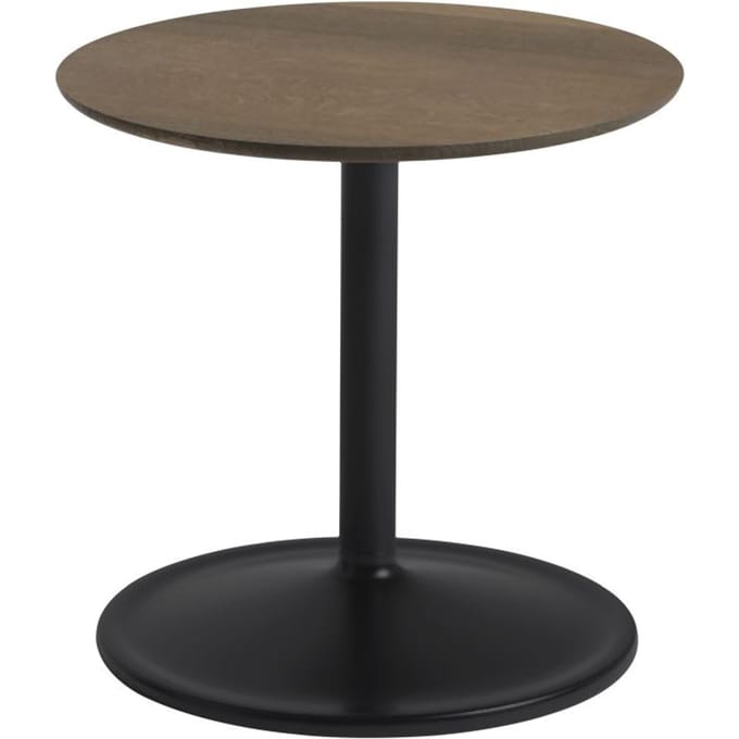Muuto Soft Side Tafel laag - massief eiken gerookt/zwart - Ø41