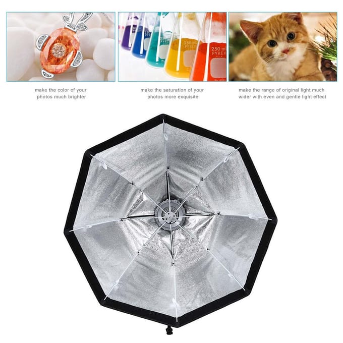 80cm / 31.5in Draagbare Achthoekige Honingraat Grid Paraplu Softbox met Bowens Mount voor Speedlite gray