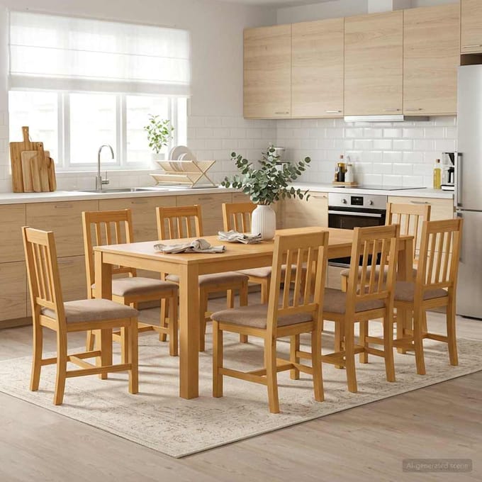vidaXL - Eettafel - 200 - x - 100 - x - 75 - cm - Massief - Eikenhout - Naturel
