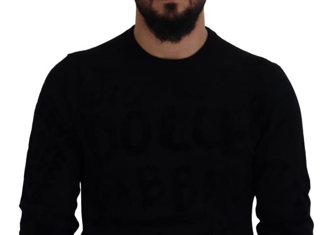 Zwarte Graffitiprint Sweater Tsh83110
