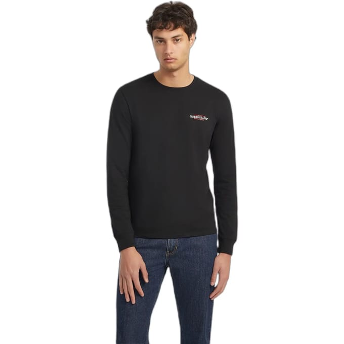 Guess  T-Shirt Lange Mouw LS CN SLIM AMERICAN TR TEE