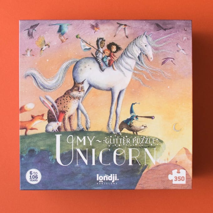 Kinderpuzzel unicorn eenhoorn glitter puzzel 6+ jaar - Londji