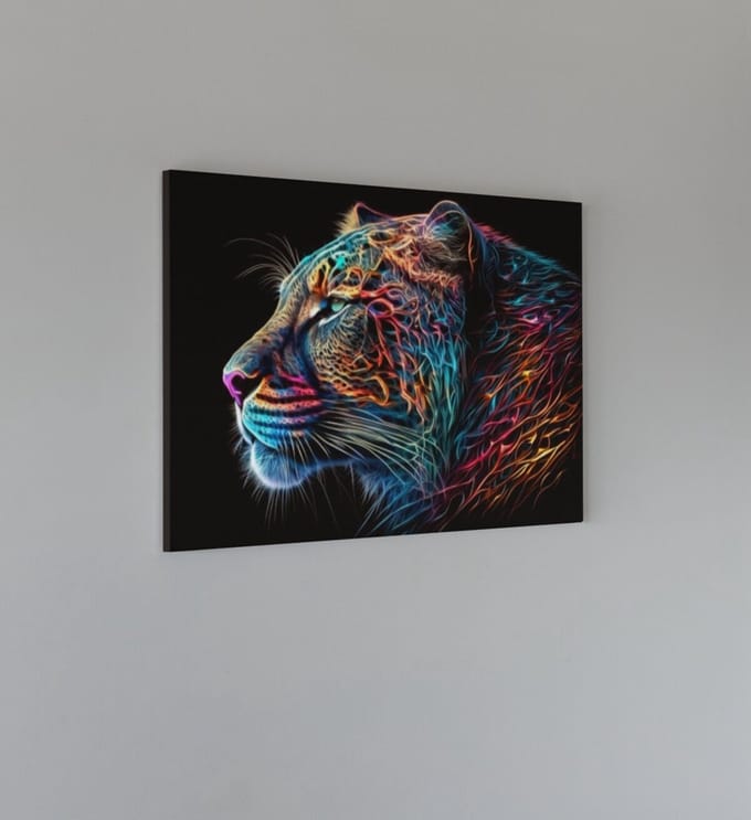 Canvas Schilderij - Wilde Dier - Dieren - Luipaard - Kleurrijk - 150x100x2 cm