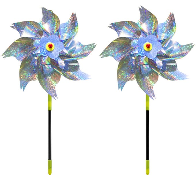 Reflecterende vogelverschrikker / windspinner - zilver