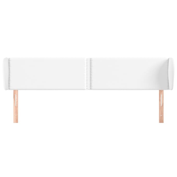 vidaXL - Hoofdbord - met - randen - 203x23x78/88 - cm - kunstleer - wit