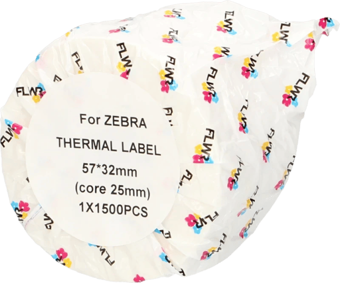 FLWR - Labelprinterrol / 57x32 (800262-125) / Wit - Geschikt voor Zebra