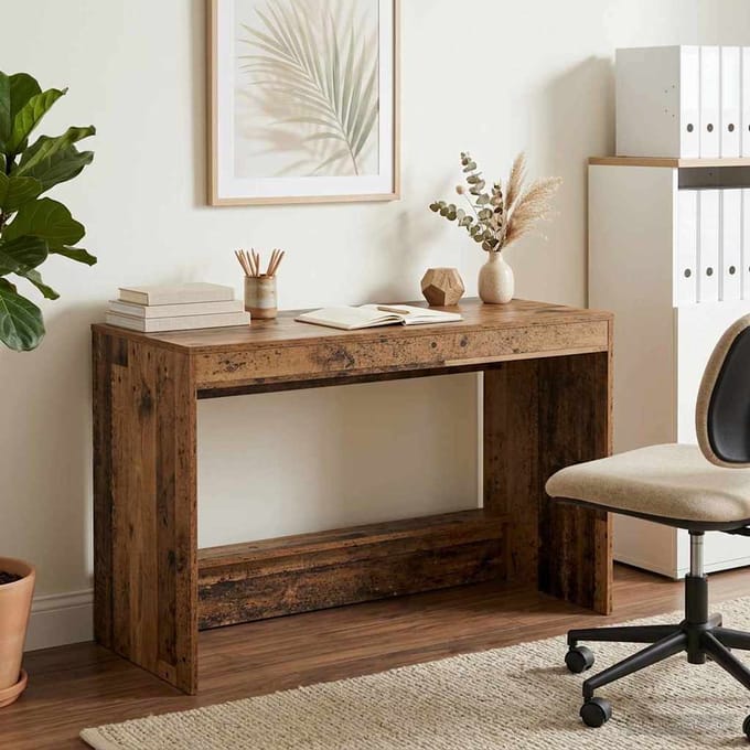 vidaXL - Bed - Bureau - Oud - hout - Bewerkt - hout - 100 - x - 45 - x - 75 - cm
