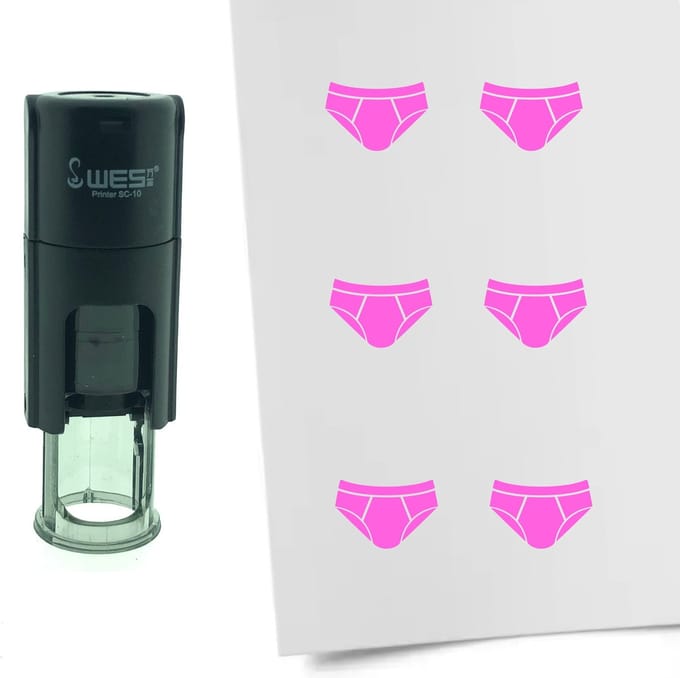 CombiCraft Stempel Onderbroek 10mm rond - Roze inkt