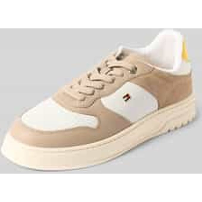 Low-top sneakers met echt leer Met leer