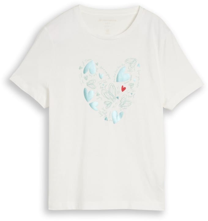 Tom Tailor - T-shirt met print - Maat XL - Dove White