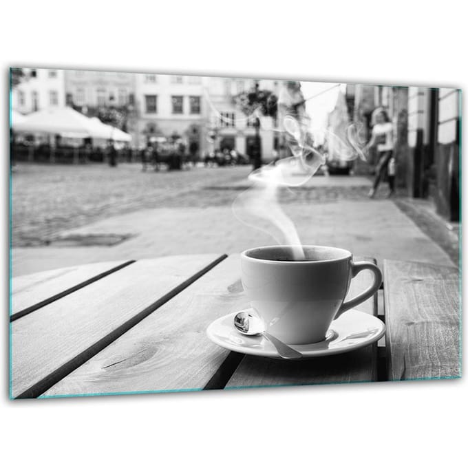 TMK ArtDeko - Getemperd Glazen Snijplank - 30x22 cm - Coffee Design