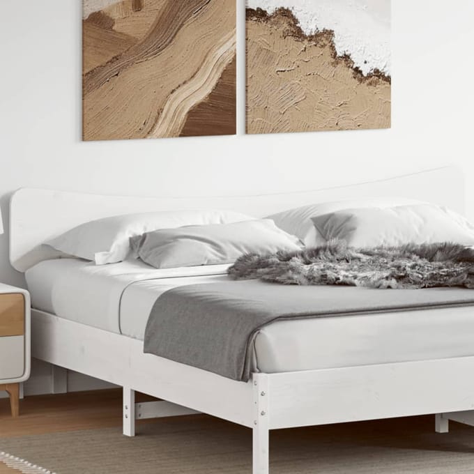 vidaXL - Hoofdbord - 200 - cm - massief - grenenhout - wit