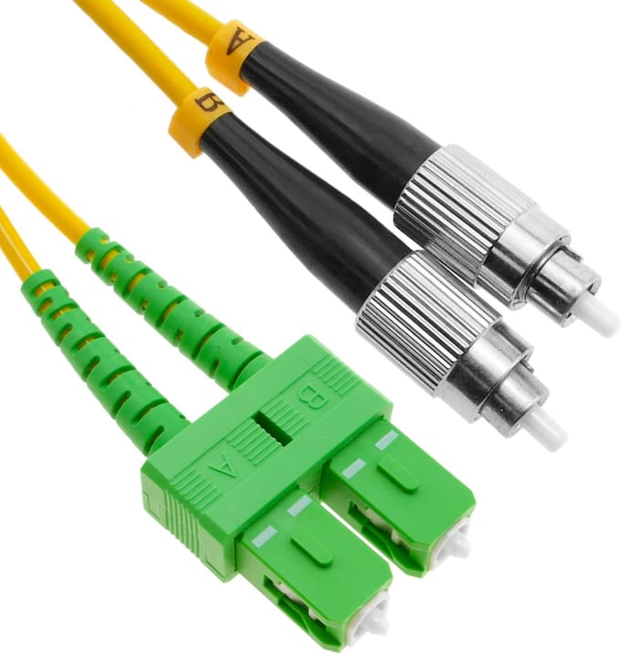 BeMatik - Glasvezelkabel FC / PC naar SC / APC single mode duplex 9/125 van 5 m OS2