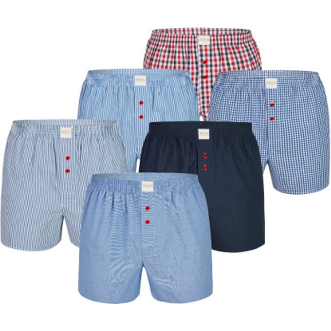 Phil & Co 6-Pack Wijde Boxershorts Heren Geweven Katoen Classic Multipack 6-Pack - Maat 3XL