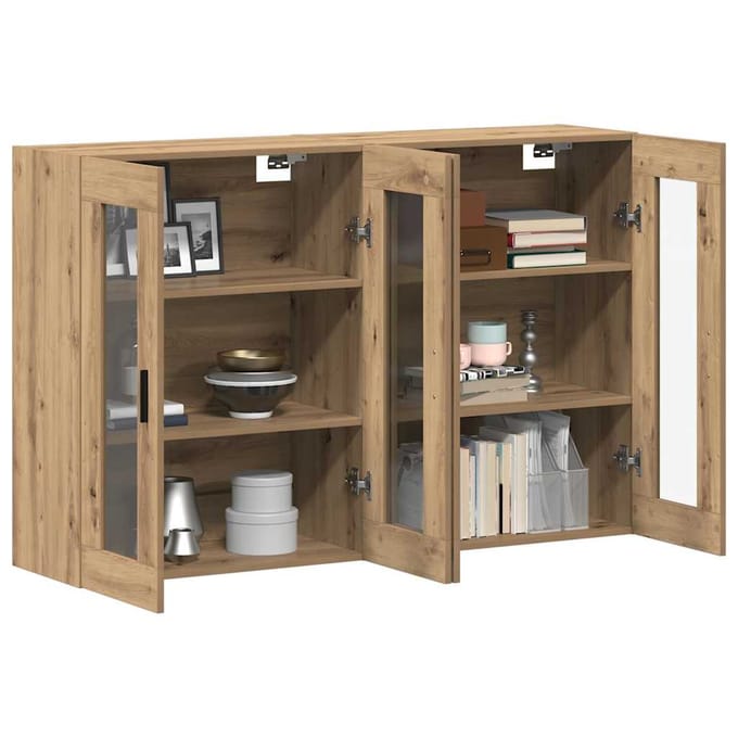 vidaXL - Wandgemonteerde - Kasten - 2 - st - artisanaal - eikenkleurig