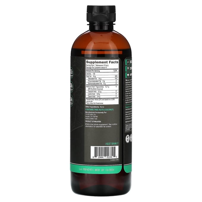 Onnit, MCT-olie, Zonder smaak, 24 fl oz (709 ml)