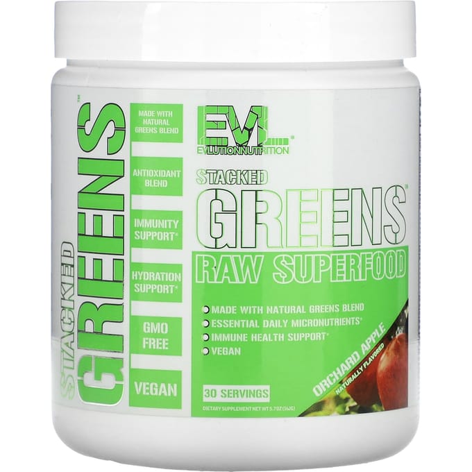 Stacked Greens Natuurlijke Superfoods, Appel uit de Boomgaard Smaak, 162G(5.7oz)