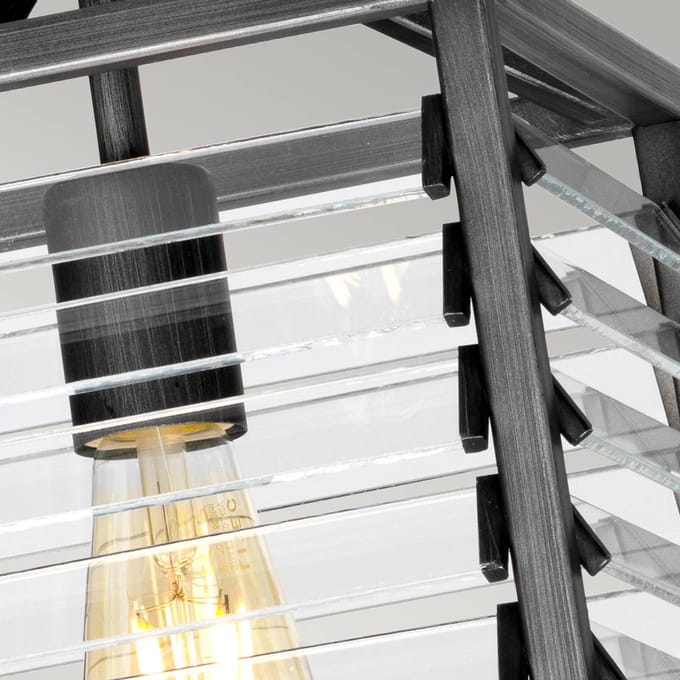 Elstead Lighting LED Hanglamp Louvre | 1X E27 Max 60W | Dimbaar | Painted Gunmetal