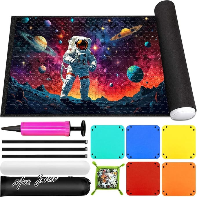 Mrs. Jones Storage Mat - Puzzle Roll Mat for 1000 1500 2000 3000 Puzzle Pieces - Portable Puzzle Mat for Puzzles on . .