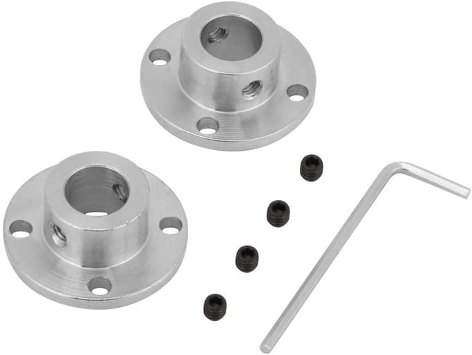 Dailygoods- Motoras Koppeling Stijf - Flenskoppeling - Gegalvaniseerd Ijzer - 12mm ID / 18mm OD - 2 Stuks - Corrosiebestendig