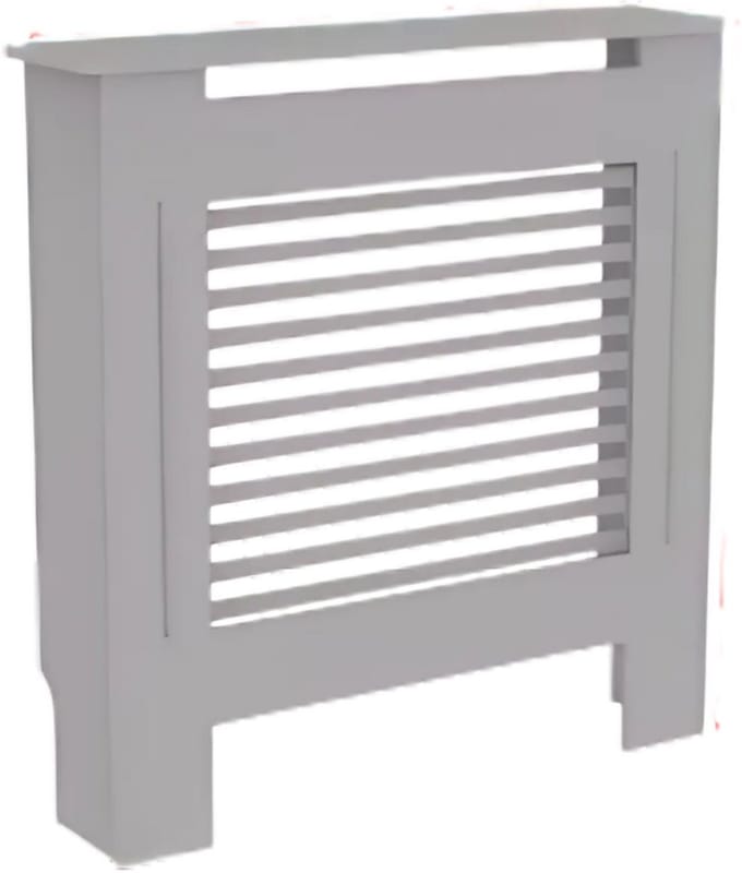 Radiatorombouw Vortex - 78x92 cm - Ombouw rooster - Horizontale panelen - MDF - Stijlvol - Grijs