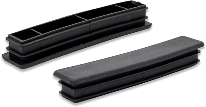 20 x 100mm Zwarte Plastic Plug - Rechthoekige Eindkap voor Buizen, Stoelpootbeschermers - 8 Stuks