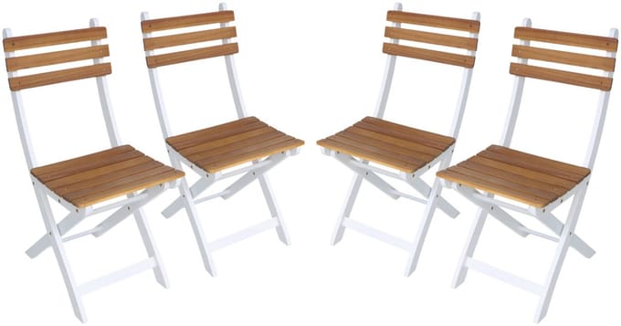 sweeek - Set van 4 inklapbare tuinstoelen van acaciahout 40 x 52 x 85 cm - calena