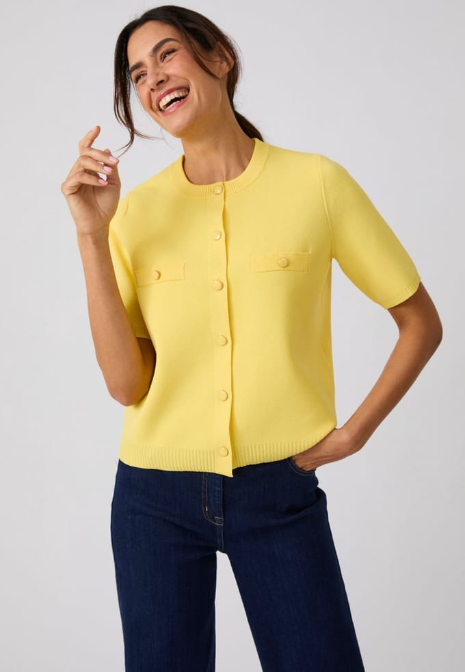 Damart - Milano breisel cardigan - Dames - Geel - XS