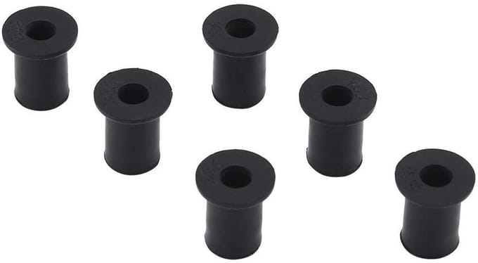 Dailygoods- Rubber Moeren 6 Stuks - M4 Well Nuts - Messing/Rubber - Vervanging Motorfiets - Robuuste Constructie - Flens Eindontwerp