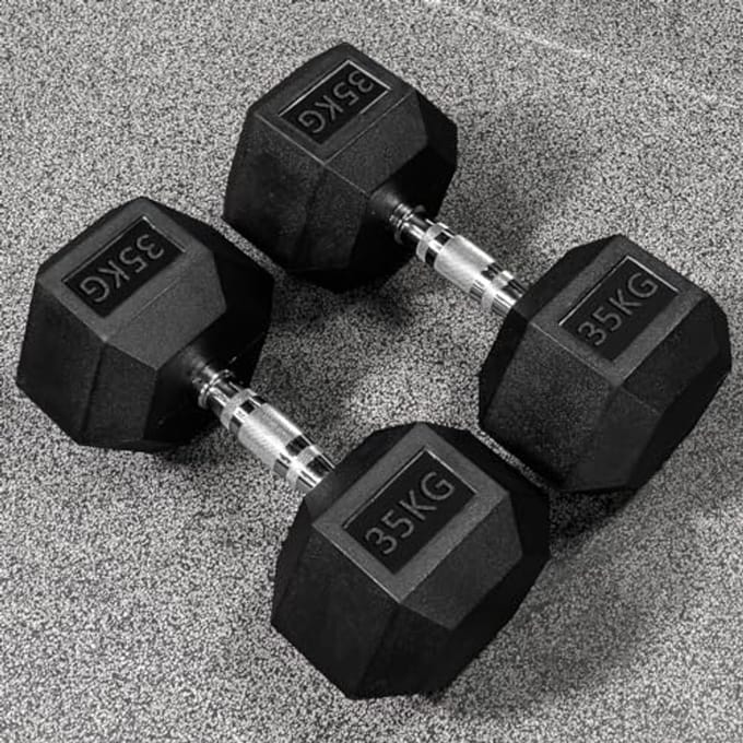 Hex Dumbbells - Rubber Gewichten voor Thuis en Gym