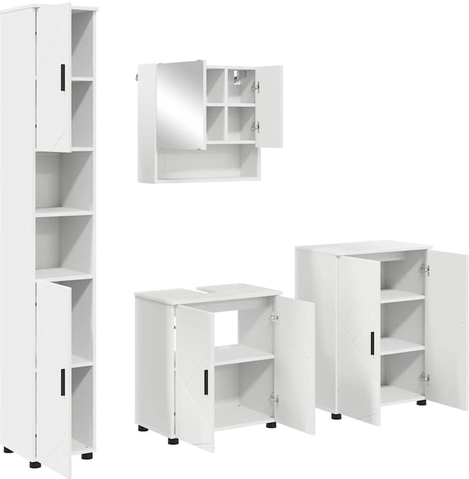 vidaXL - Badkamermeubel - Set - 4 - st - Wit - 61 - x - 35 - x - 64 - cm