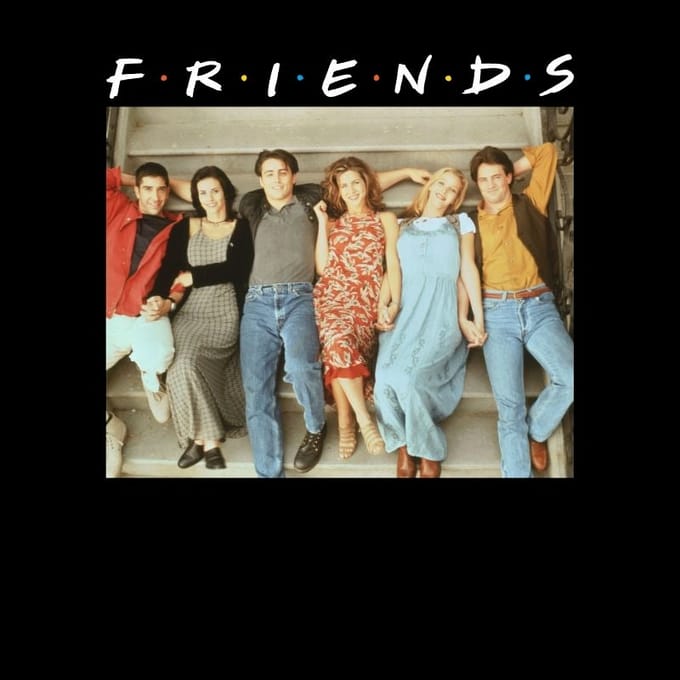 Friends Retro Character Shot t-shirt - Zwart - M