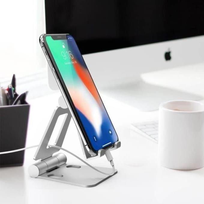 Telefoonhouder - WF - WF15053 - Aluminium - Verstelbaar - Bureau - Zwart