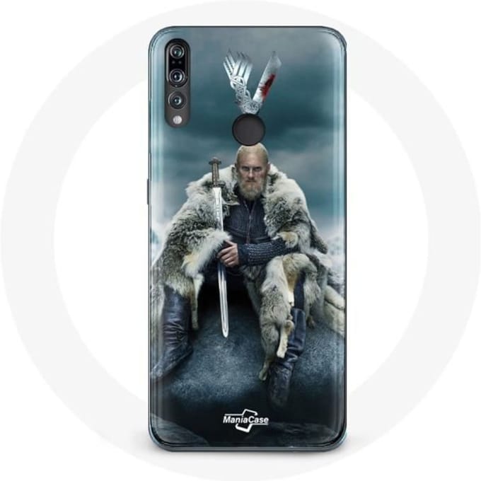 Coque - Vikings - P30 Lite - Souple - Gris - Ragnar Lothbrok logo V Epée gris