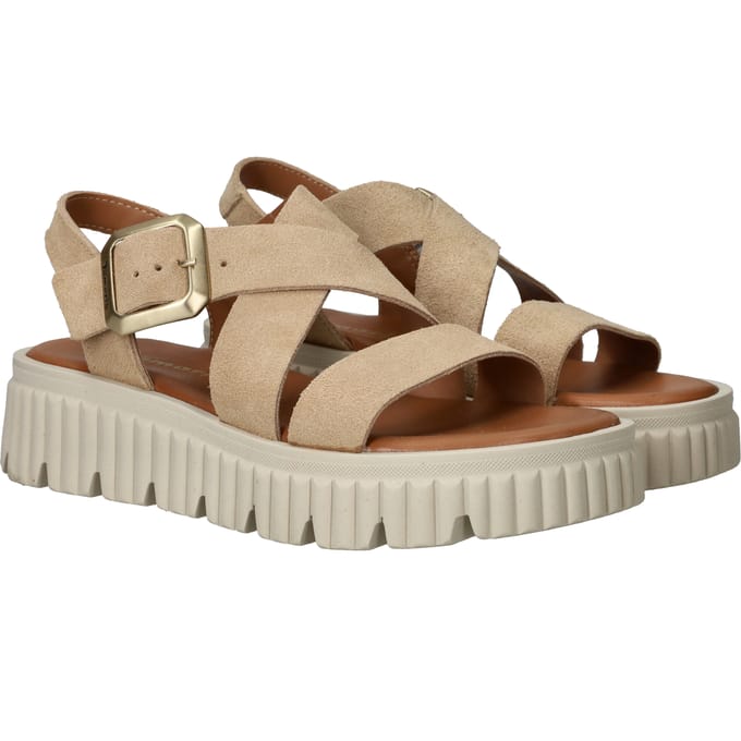 Tamaris Sandalen beige Suède - Maat 40