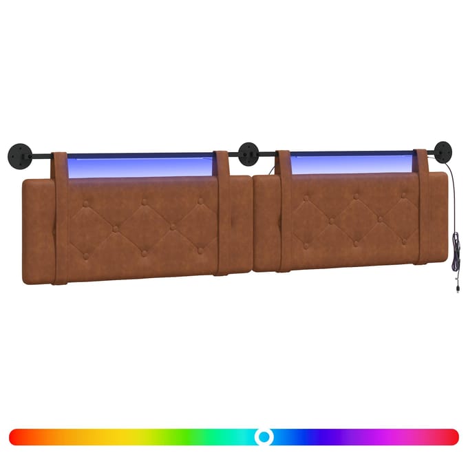 vidaXL - Hangend - hoofdbord - Bruin - Antiek - PU