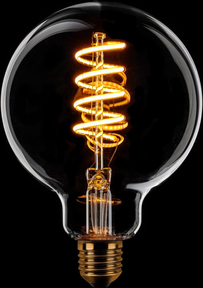 ETH Globe 95mm Filament spiraal LED 7.5w E27 240v 2200k dimbaar helder