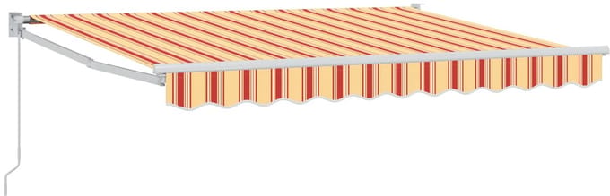 vidaXL - Uitschuifbare - luifel - Geel, - Oranje - en - Wit - 3,5 - x - 2 - m
