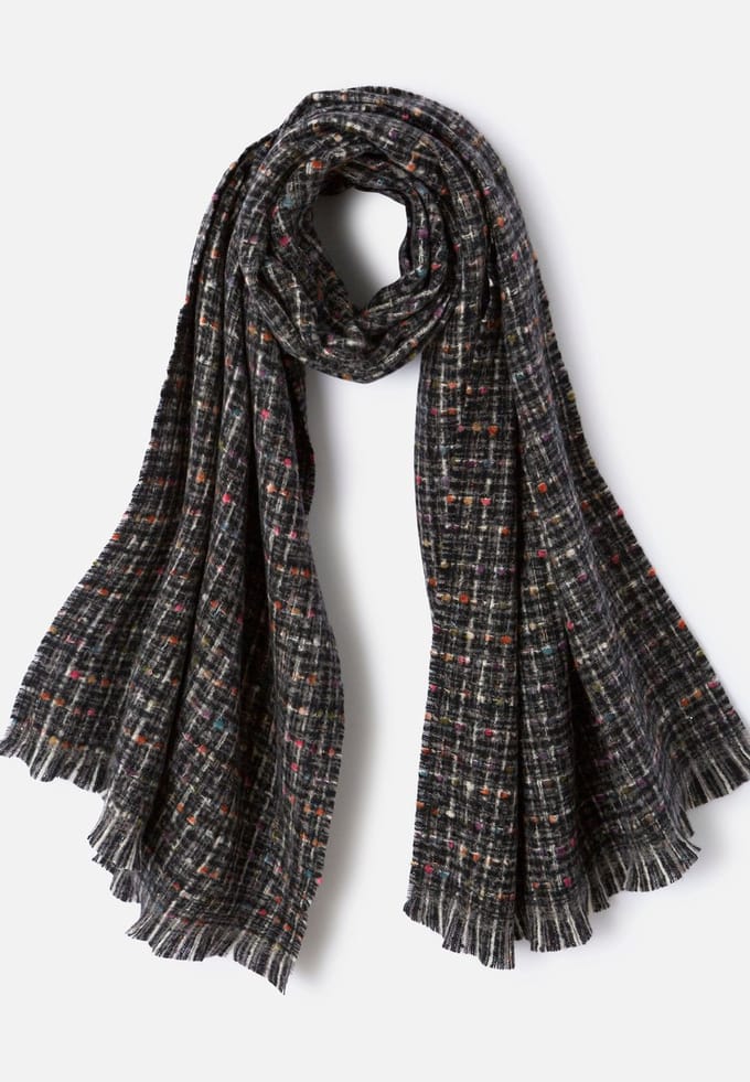Damart - Sjaal met tweed-effect - Dames - Grijs - Eén maat