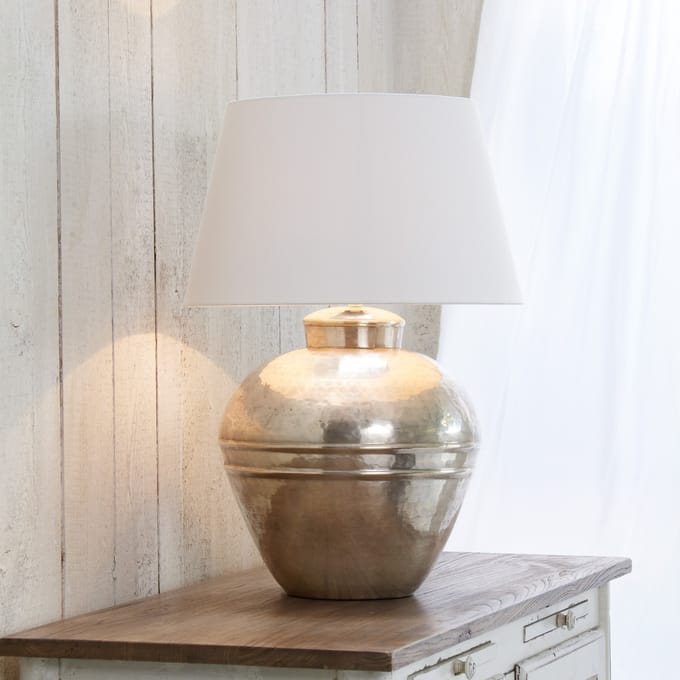 LOBERON Tafellamp Madison crème/antiekzilver