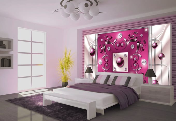 Pink Diamond Abstract Modern Photo Wallcovering