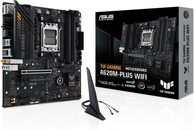 ASUS TUF GAMING A620M-PLUS WIFI Moederbord - AMD A620 - AMD AM5 - DDR5 RAM - Micro-ATX
