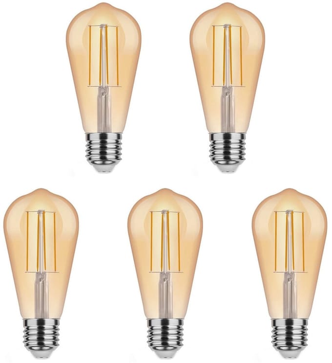 Asalite LED Lamp ST64 E27 Fitting - 7W = 50W - 650 Lumen - 2000K Warm Wit Licht - Niet Dimbaar - 220-240V - 5 stuks