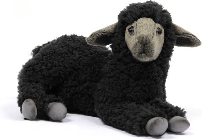 Hansa pluche lammetje knuffel zwart 33 cm