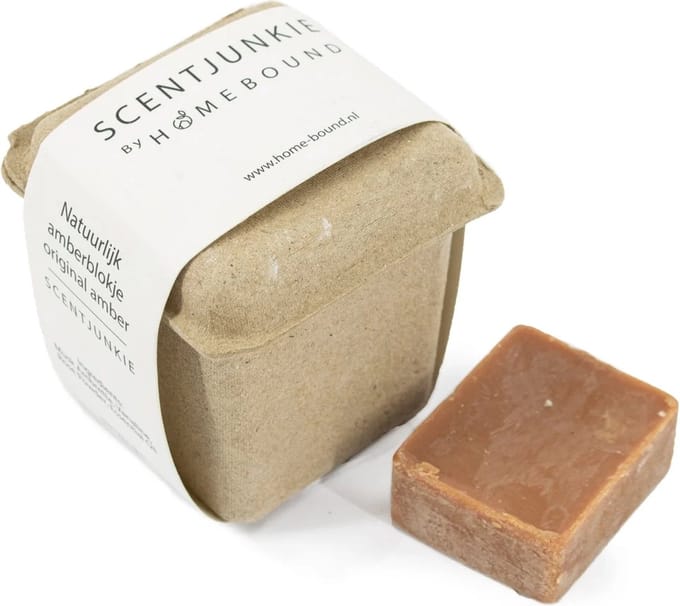 Natuurlijk amberblokje in een doosje Original amber