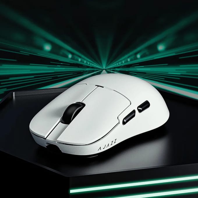 AJAZZ Tri-Mode Muis, 800mAh Lange Batterijduur, Ongeveer 61g Lichtgewicht Gaming Muis, Wit wit